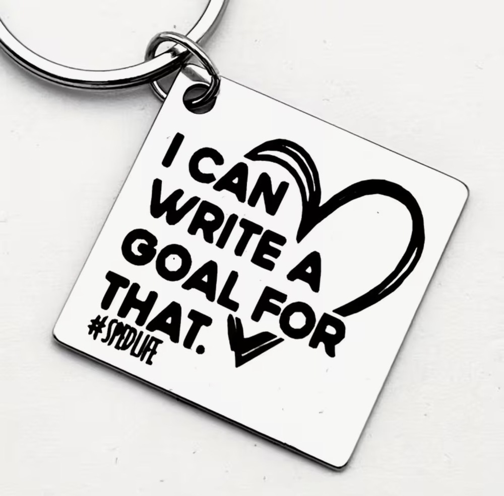 3/$25 I Can Write A Goal For That Stainless Steel Keychain NEW